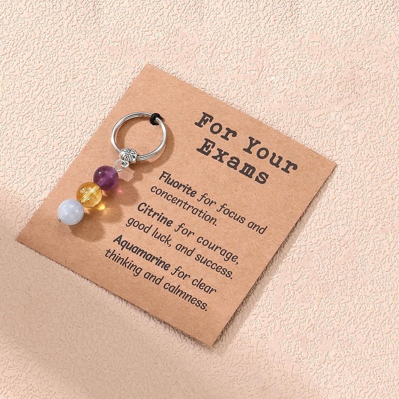 Drogomen Store Healing Crystal Keychain Gift for New Beginnings Calming Anxiety Luck Protection Natural Gemstone Keychain for Women - Image 4